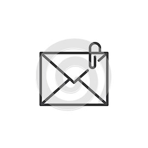 Mail attachment line icon