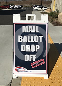 Mail ballot drop off sign