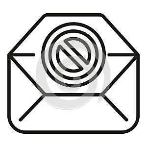 Mail blacklist icon outline vector. User website