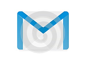 Mail blue isolated white background