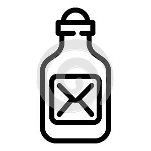Mail bottle message icon outline vector. Marine floating