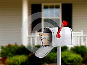 Mail Box in Front of a House photo