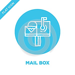 mail box icon vector from love collection. Thin line mail box outline icon vector illustration. Linear symbol for use on web and