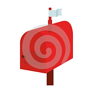 Mail box red isolated icon