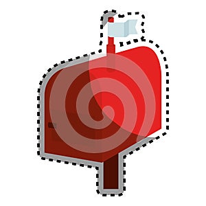 Mail box red isolated icon