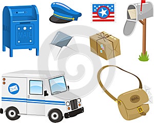 Mail cartoon icon collection