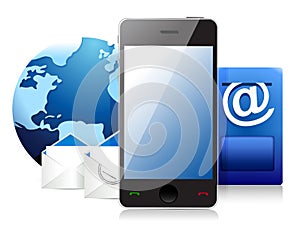 Mail at the cell phone, communication concept