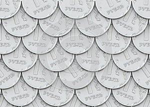 Mail of coins in one ruble