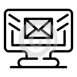 Mail computer icon, outline style