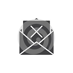 Mail delete icon vector