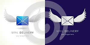 Mail delivery creative logo.