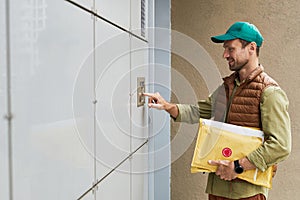 Mail Delivery Man Ringing Doorbell