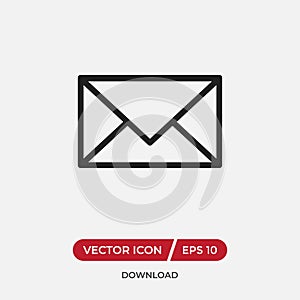 Mail, email, Envelope vector icon in modern design style for web site and mobile app