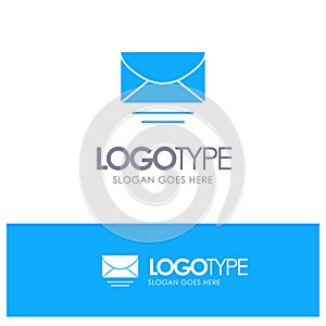 Mail, Email, Message, Global Blue Solid Logo with place for tagline