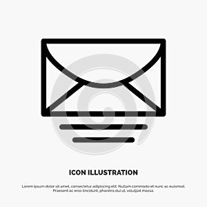 Mail, Email, Message, Global Line Icon Vector