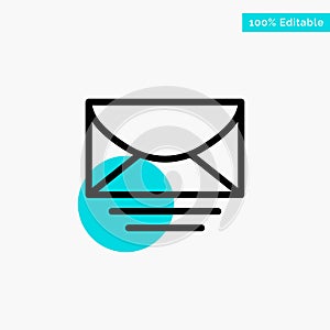 Mail, Email, Message, Global turquoise highlight circle point Vector icon