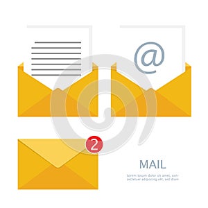 Mail Email set vector