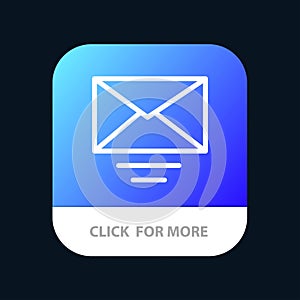 Mail, Email, Text Mobile App Button. Android and IOS Line Version