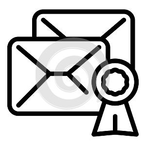 Mail emblem icon outline vector. People business
