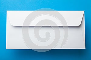 Mail envelope close-up on a blue background