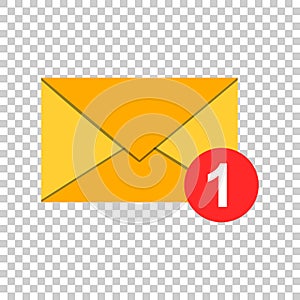 Mail envelope icon in flat style. Email message vector illustration on isolated background. Mailbox e-mail business concept.