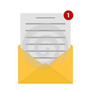 Mail envelope icon in flat style. Email message vector illustration on isolated background. Mailbox e-mail business concept