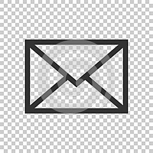 Mail envelope icon in flat style. Email message vector illustration on isolated background. Mailbox e-mail business concept.