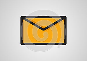 Mail envelope icon in flat style. Receive email letter spam vector illustration