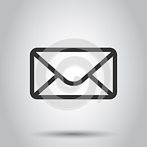 Mail envelope icon in flat style. Receive email letter spam vector illustration on white background. Mail communication business