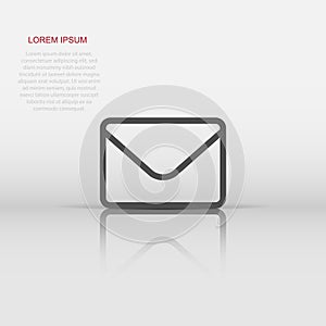 Mail envelope icon in flat style. Receive email letter spam vector illustration on white isolated background. Mail communication