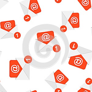 Mail envelope icon seamless pattern background. Email message vector illustration. Mailbox e-mail symbol pattern