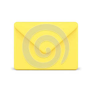 Mail envelope incoming message new letter notification yellow email information 3d icon vector