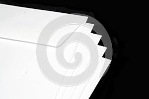Mail envelope isolated on black background