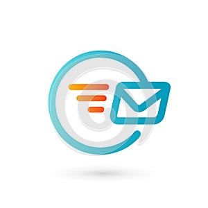Mail envelope logo icon design template elements