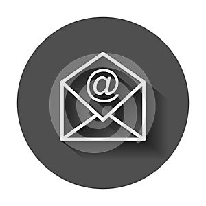 Mail envelope vector icon. Email flat vector illustration. E-mail business concept pictogram with long shadow.