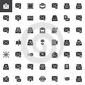 Mail and envelope vector icons set