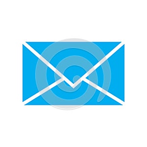 Mail icon blue color isolated vector