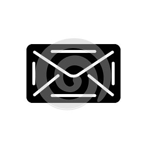 Black solid icon for Mail, correspondence and post