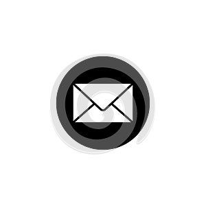 mail icon email sign round black background