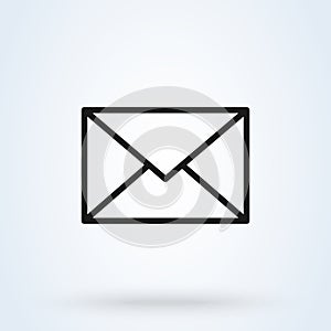 Mail icon. Envelope sign. Vector Illustration. Transparent background. Email icon