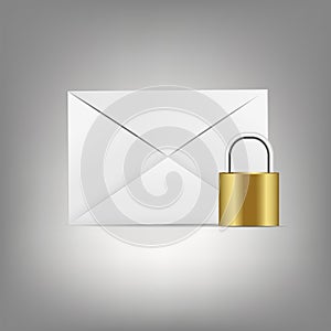 Mail Icon in Glass Button Vector Illustration