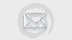 mail icon isolated on white background. Accounting symbol. Business, education and finance. 4K Video motion graphic