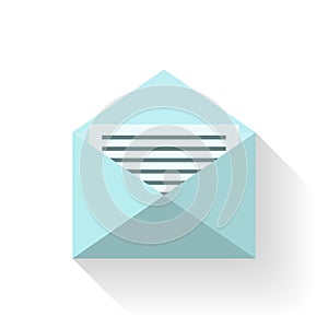 Mail icon flat design vector.