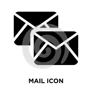 Mail icon vector isolated on white background, logo concept of M