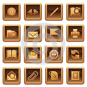 Mail icons. Brown series.