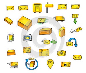 27 mail icons - Hand drawn vector graphics photo