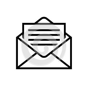 Mail icons Letter in envelope Mail delivery symbol photo