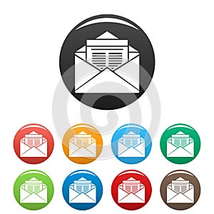 Mail icons set color