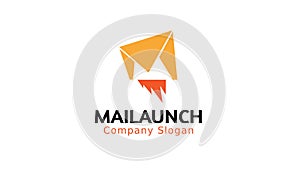 Mail Launch symbol Logo Design Illustration