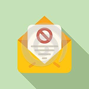 Mail letter disclaimer icon flat vector. Finance document